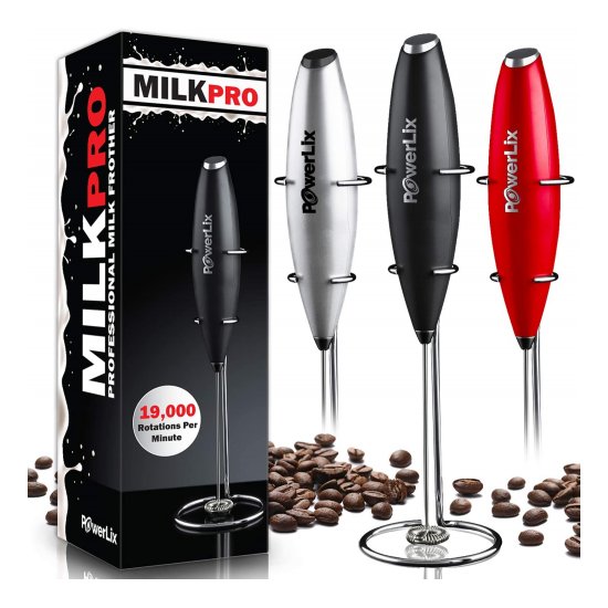 PowerLix Milk Frother Handheld Battery Operated PowerLix Milk Frother Handheld Battery Operated