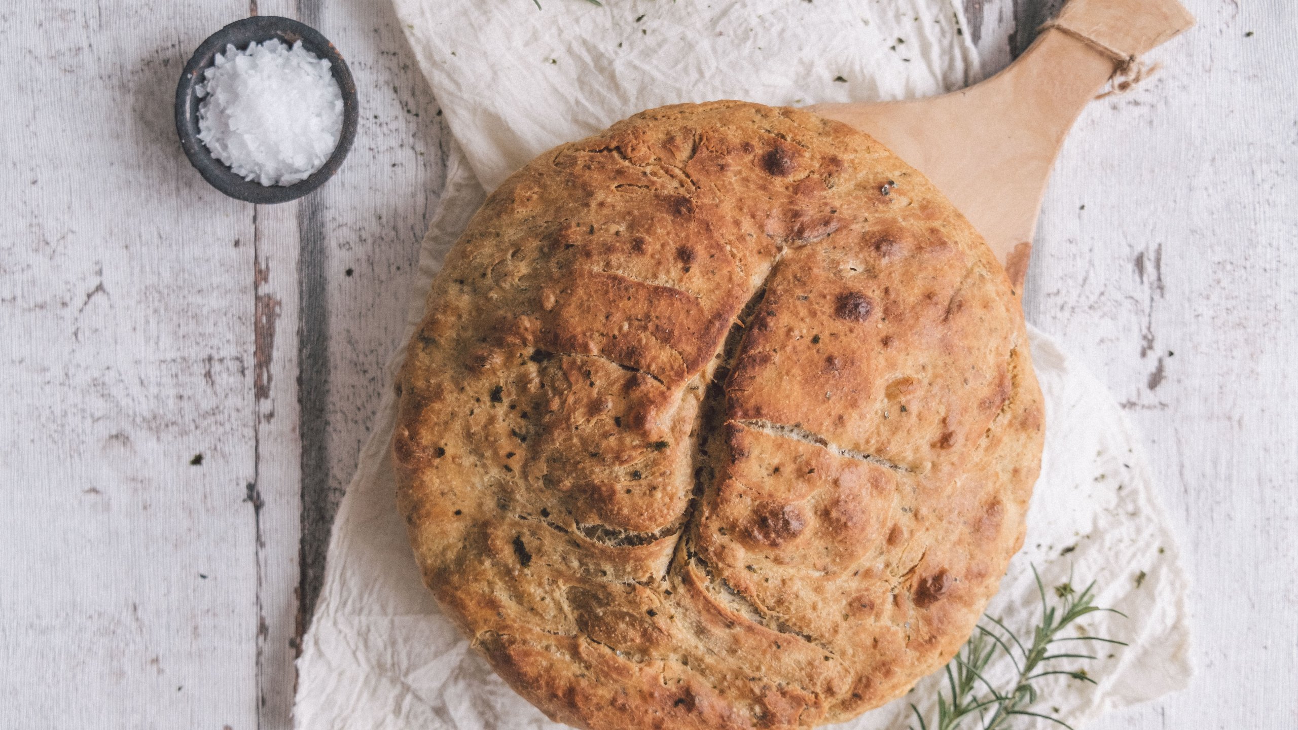 Rosemary Sea Salt Spelt Bread-image