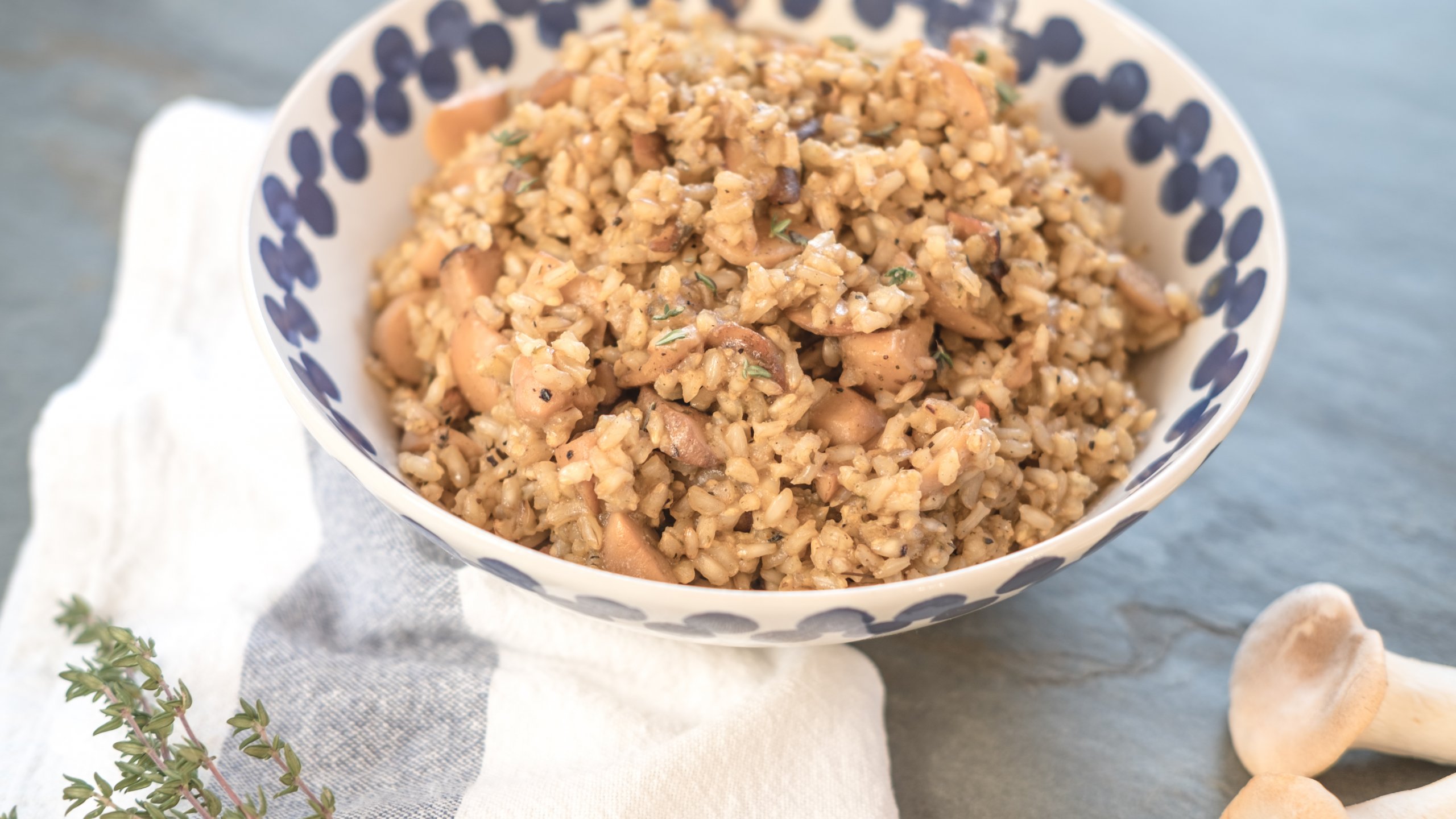 Vegan brown rice mushroom risotto-image