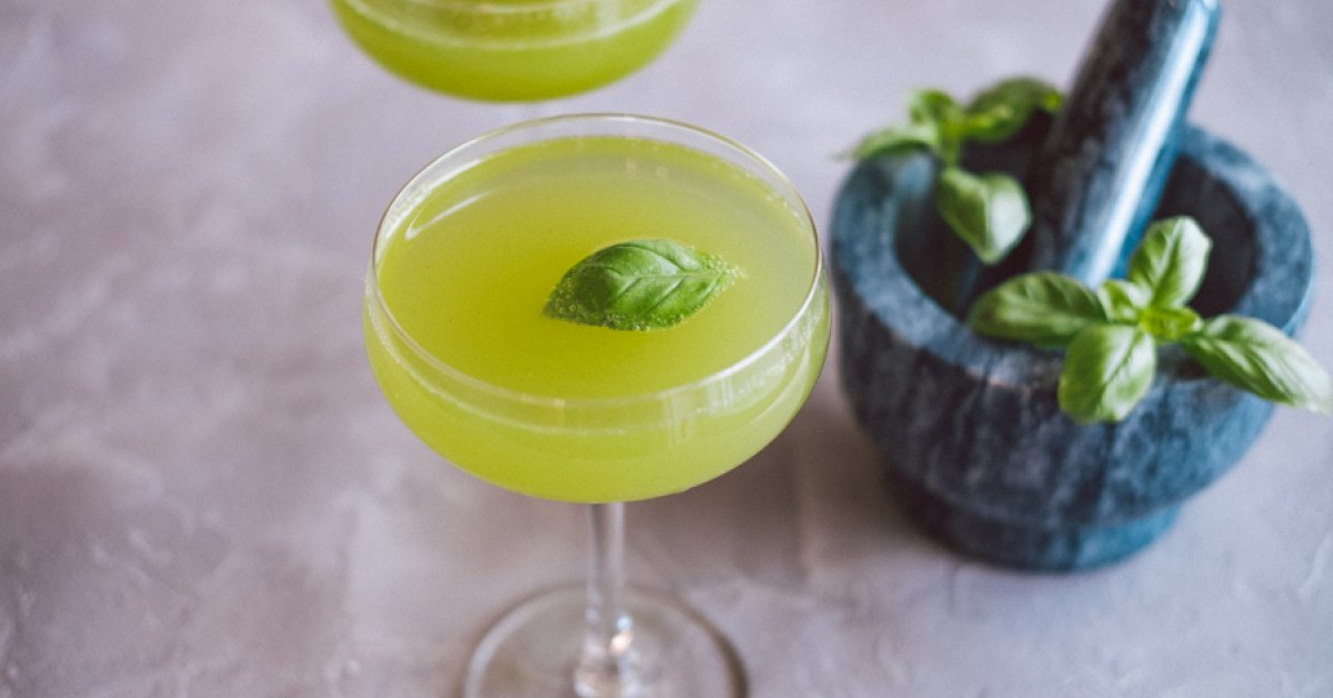Refreshing Basil Smash Cocktail Yuzu Bakes