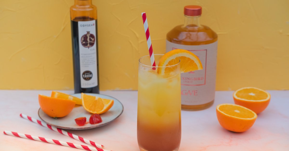 Tequila sunrise mocktail Yuzu Bakes
