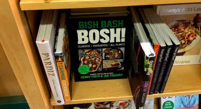 One of the Bosh books in our vegan cookbook library