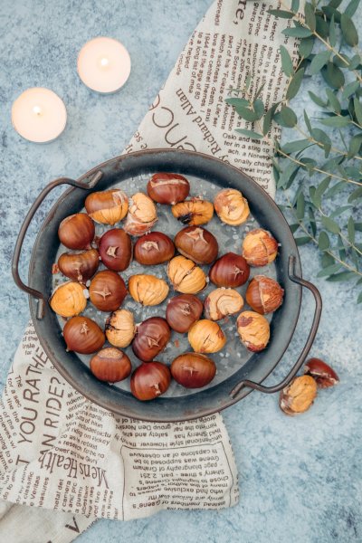 Roasted chestnuts for holidays