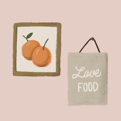 illustration which says love food, an important thing when switching to a vegan diet
