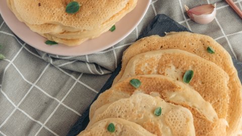 Gorgeous savoury pancakes on two different plates