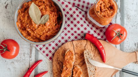 Traditional Zacusca Romanian vegetable spread